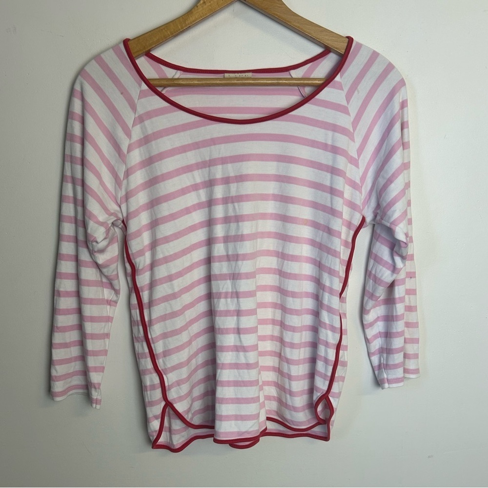 Lake pijama Top Pink and White Striped 100% Pima cotton Soft‎ Clean Girl size S